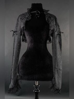 Black Brocade Gothic Shrug Bolero